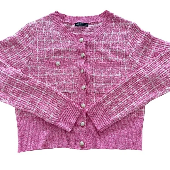 SHEIN Rose Button-Front Cardigan - Picture 1 of 6